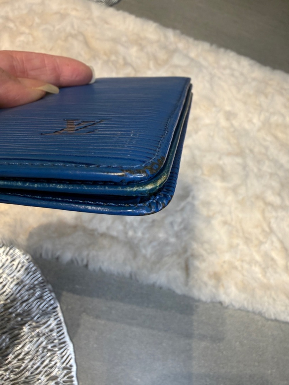 Louis Vuitton Epi Blue Long Wallet Vintage Leather Continental LV - Picture 7 of 12